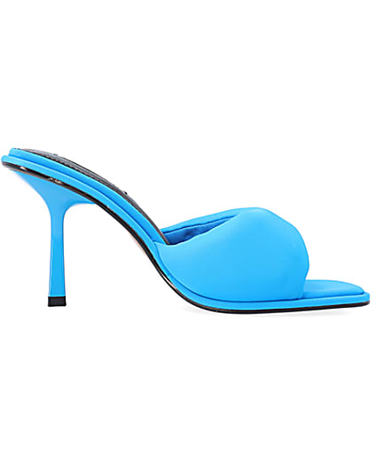 360 degree animation of product Blue Padded heeled mules frame-15