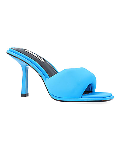 360 degree animation of product Blue Padded heeled mules frame-17