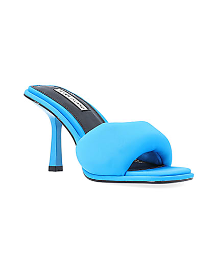 360 degree animation of product Blue Padded heeled mules frame-18