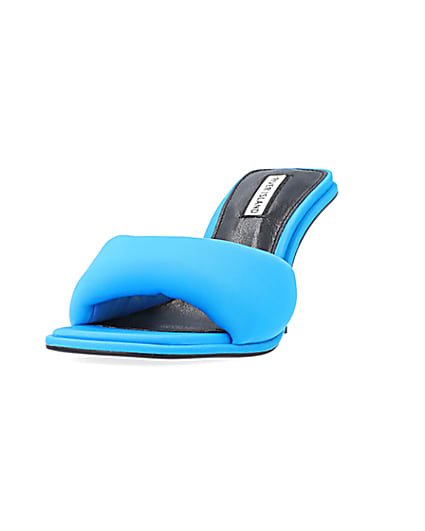 360 degree animation of product Blue Padded heeled mules frame-23