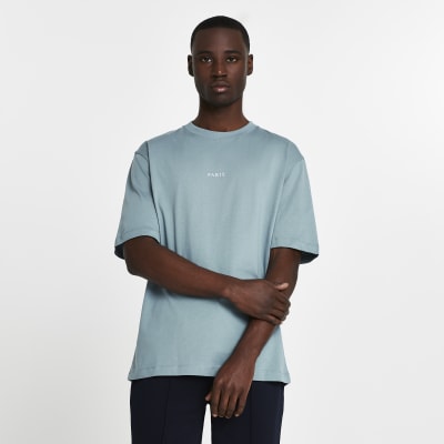 Blue 'Paris' oversized t-shirt | River Island