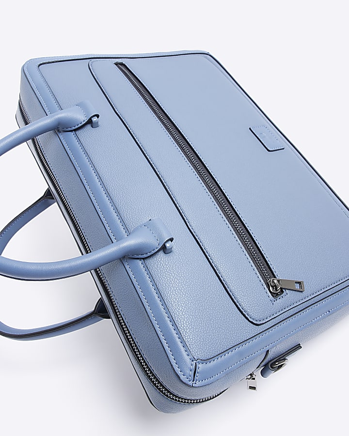 Blue pebbled laptop bag