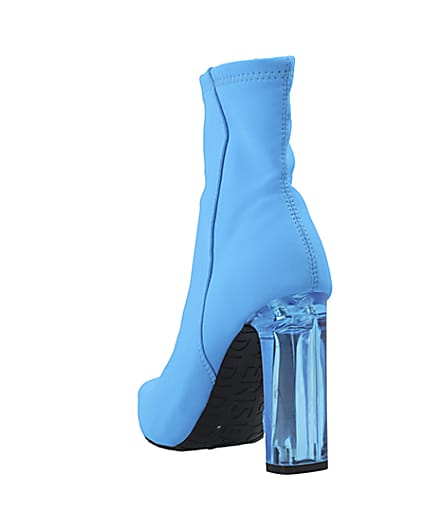 360 degree animation of product Blue perspex heel ankle boots frame-7