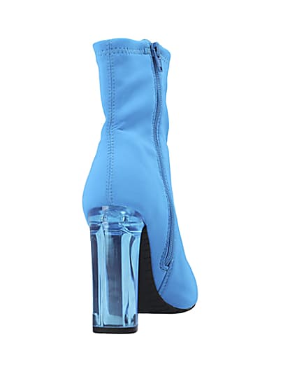 360 degree animation of product Blue perspex heel ankle boots frame-10