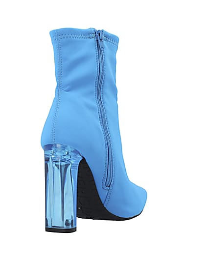 360 degree animation of product Blue perspex heel ankle boots frame-11
