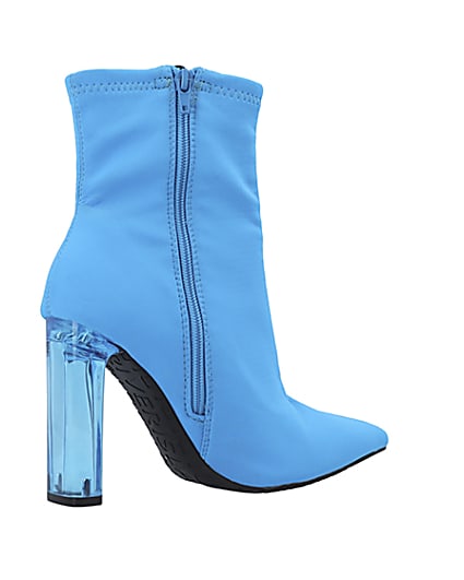 360 degree animation of product Blue perspex heel ankle boots frame-13