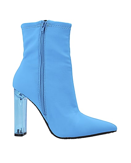 360 degree animation of product Blue perspex heel ankle boots frame-16