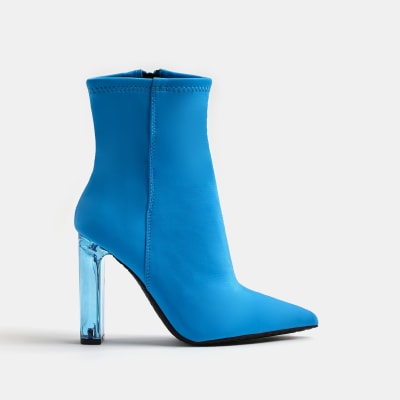 blue heel boot