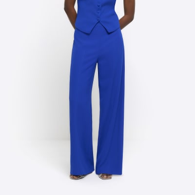 Blue Wide Leg Trousers for Women