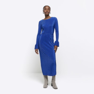 Blue midi cheap dress