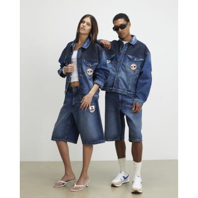 River Island Blue Pony Badge Denim Jacket