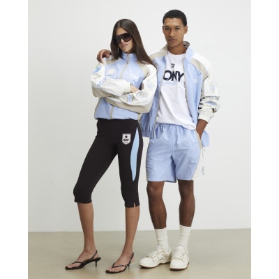 River Island Blue Pony Blocked Track Top