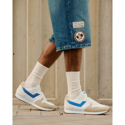 Blue Pony Leather Panel Runner Trainers