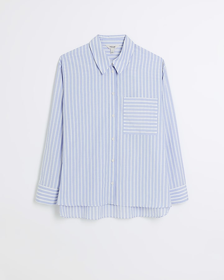 Blue poplin stripe shirt