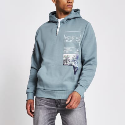 long blue hoodie