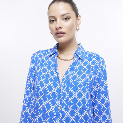 Blue Printed shirt