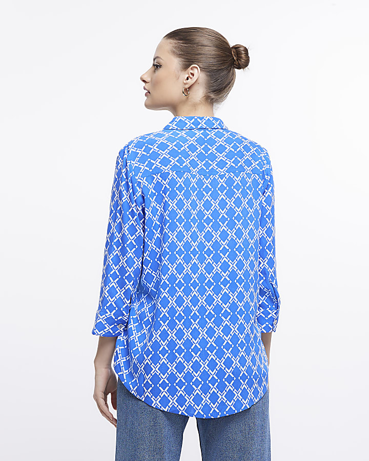 Blue Printed shirt