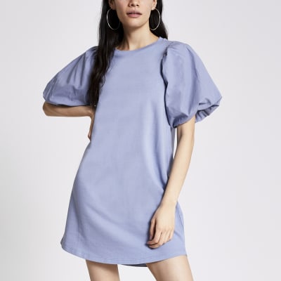 blue sweatshirt dress