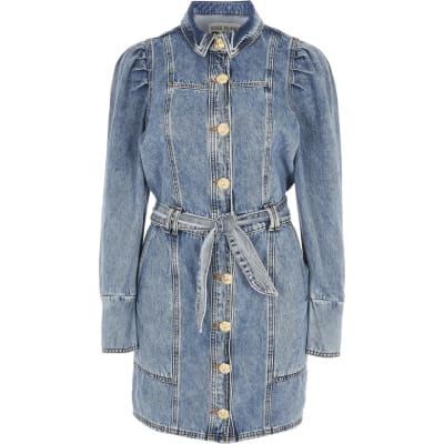 river island utility denim dress