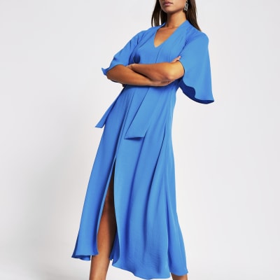 aqua midi dress