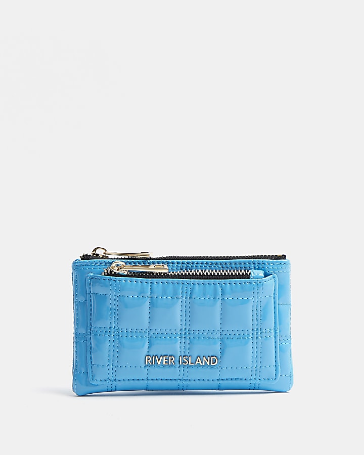 Blue quilted purse