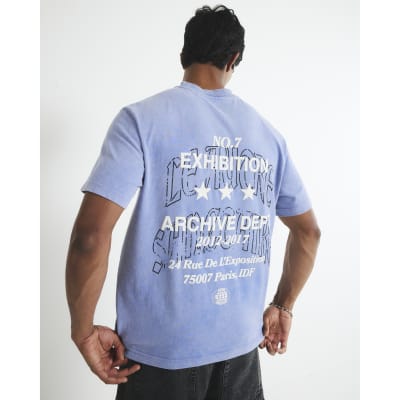 Blue Regular Fit Archive Dept Washed T-Shirt