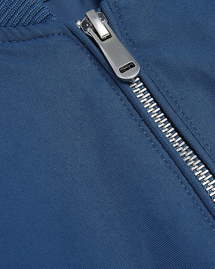 Blue regular fit bomber jacket