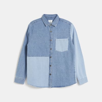 mens light blue denim shirts