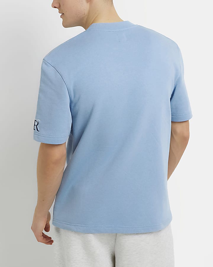 Blue regular fit graphic t-shirt