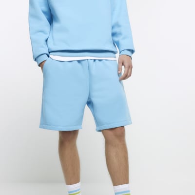 Blue regular fit jersey shorts