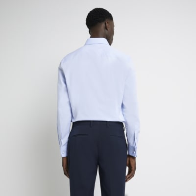 Blue regular fit long sleeve shirt