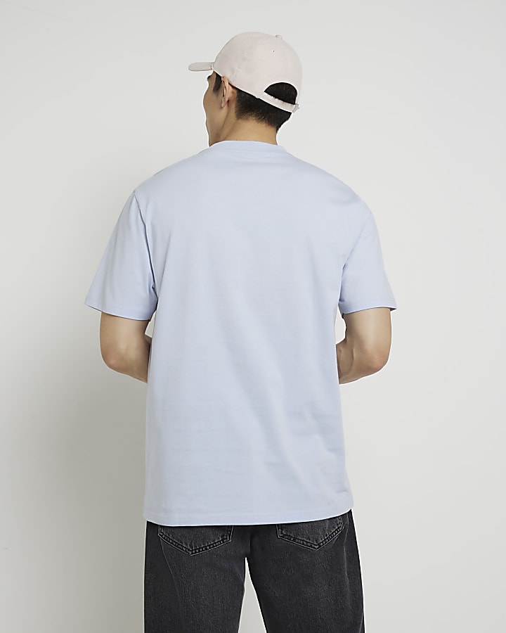 Blue regular fit short sleeve t-shirt
