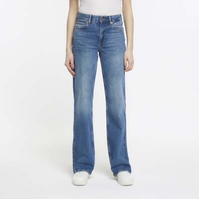 River Island relaxed carpenter jeans in dark blue