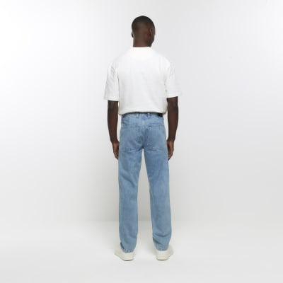 River Island relaxed carpenter jeans in dark blue