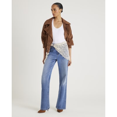 Blue Relaxed Straight Fit Scarf Jeans