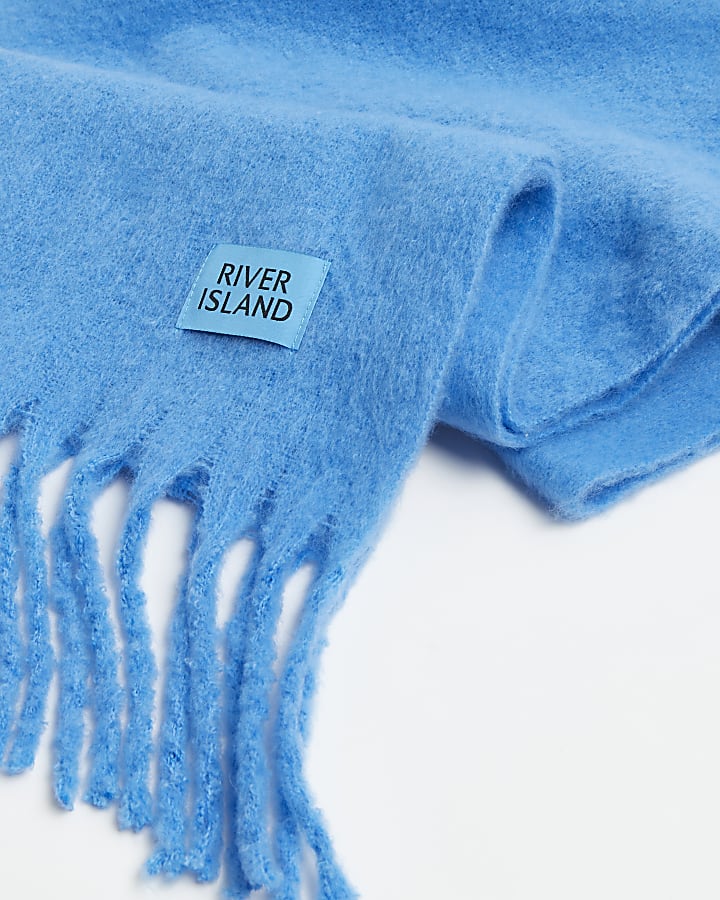 Blue RI branded oversized scarf