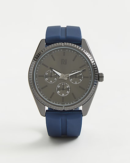 Blue RI branded plastic strap watch