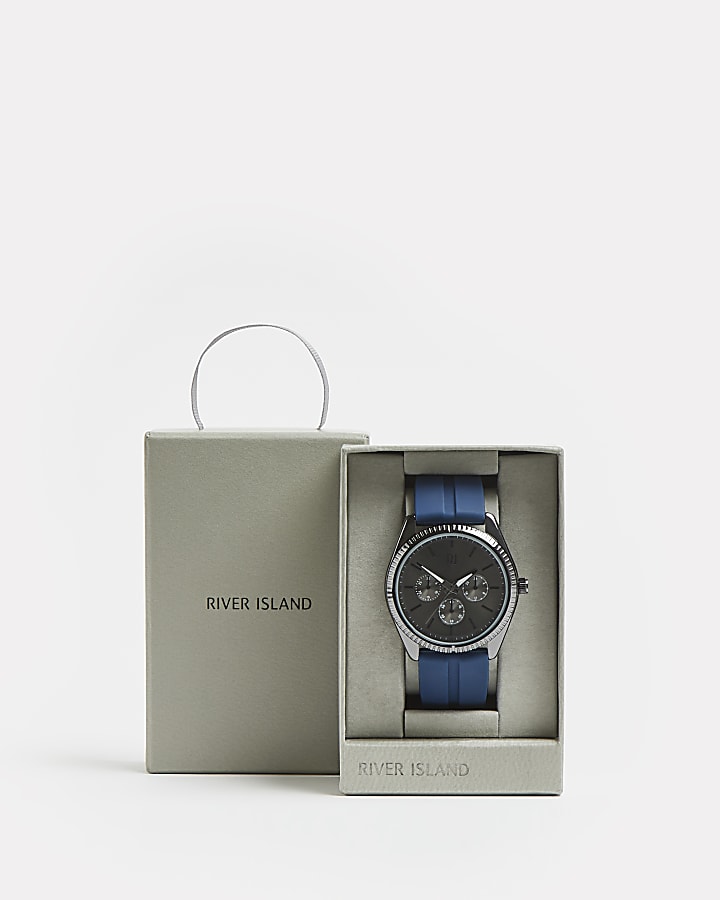 Blue RI branded plastic strap watch