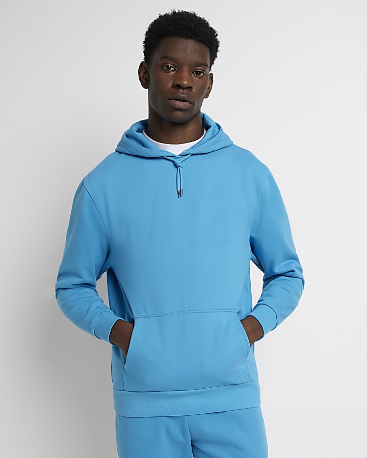 Blue RI branded Regular fit hoodie
