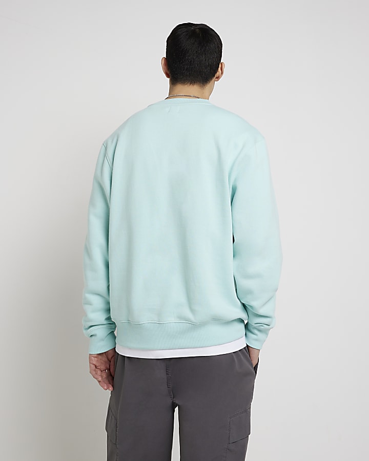 Blue RI branded regular fit sweatshirt