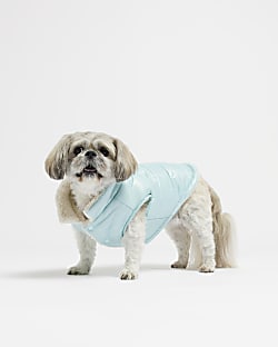 Blue RI dog quilted padded gilet