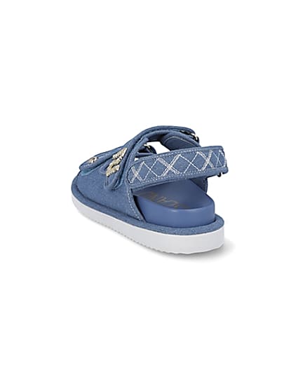 360 degree animation of product Blue RI embellished denim dad sandals frame-7
