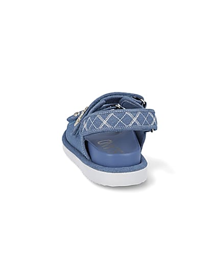360 degree animation of product Blue RI embellished denim dad sandals frame-8