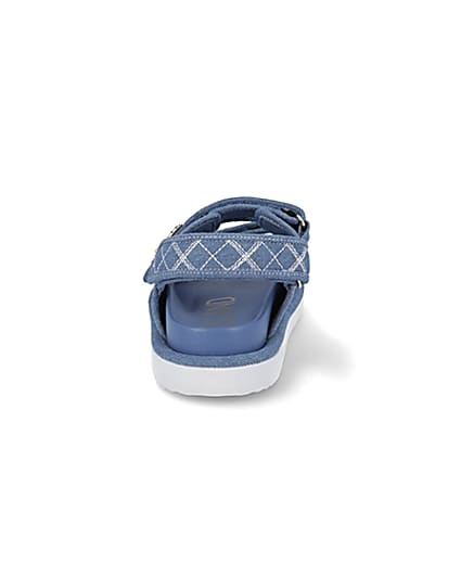 360 degree animation of product Blue RI embellished denim dad sandals frame-9