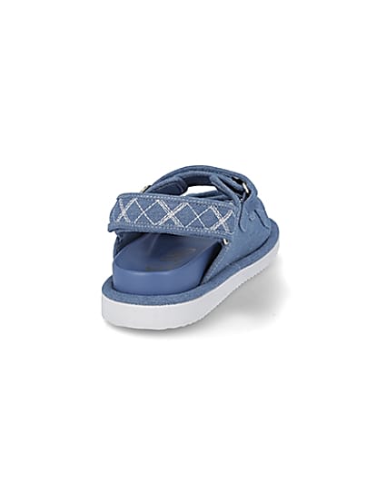 360 degree animation of product Blue RI embellished denim dad sandals frame-10
