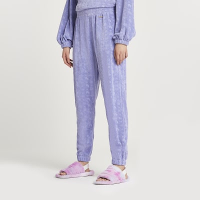 Blue RI embossed lounge joggers