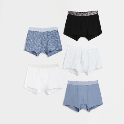 Blue RI monogram boxers 5 pack River Island