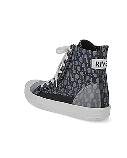 360 degree animation of product Blue RI monogram high top trainers frame-6