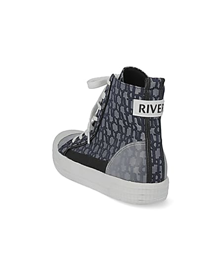 360 degree animation of product Blue RI monogram high top trainers frame-7