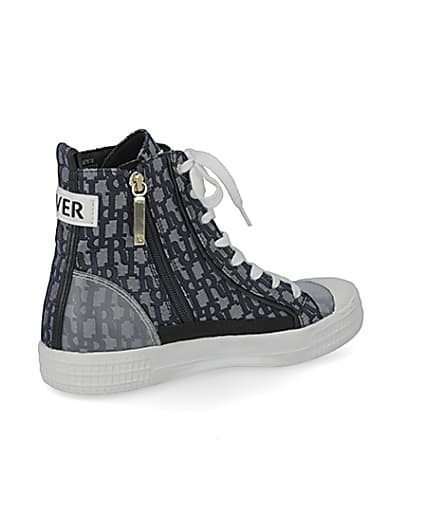 360 degree animation of product Blue RI monogram high top trainers frame-13